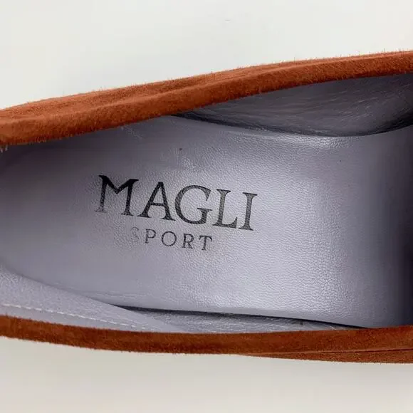 Bruno Magli Sport Flats Brown Suede Jeweled Embroidered Women's 9 - Picture 5 of 10